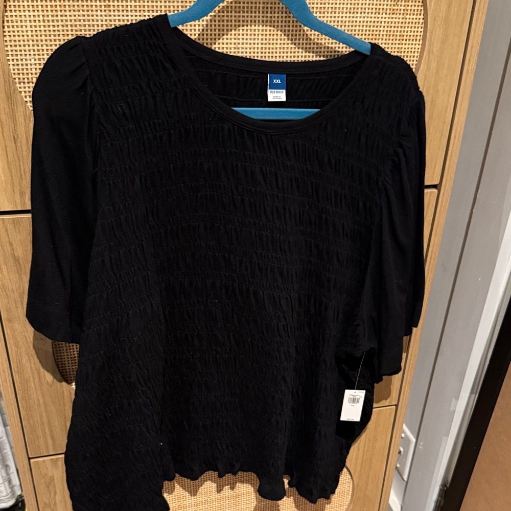 Old Navy Black Textured Blouse